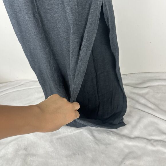 LULULEMON Grey Refresh Maxi Dress II Slim Fit Pima Cotton 4-6 - Picture 4 of 8